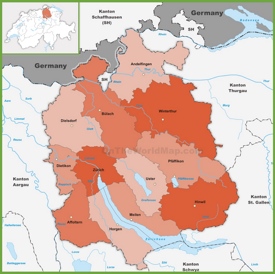 Canton of Zürich district map