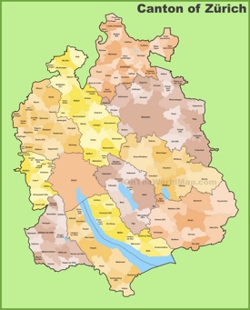 Canton of Zürich municipality map