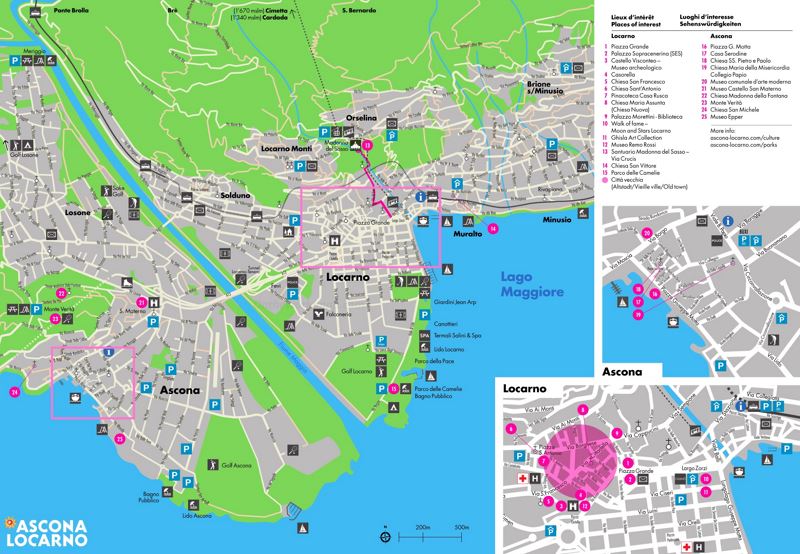 Ascona and Locarno Tourist map