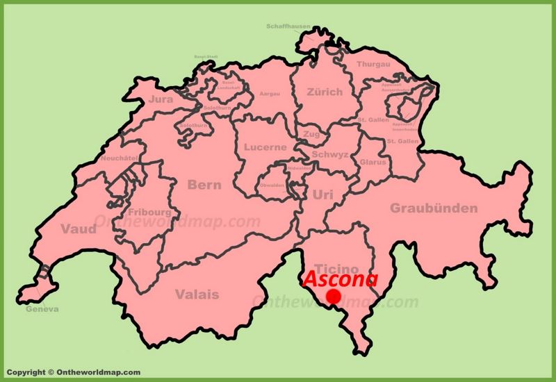 Ascona location on the Switzerland map