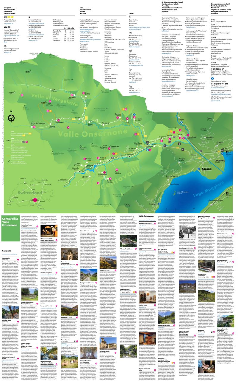 Tourist Map of Centovalli and Onsernone Valley