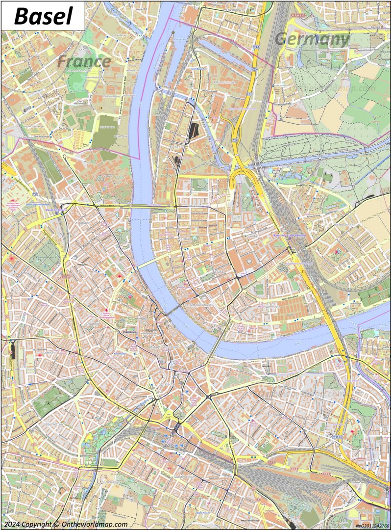 Detailed Map of Basel