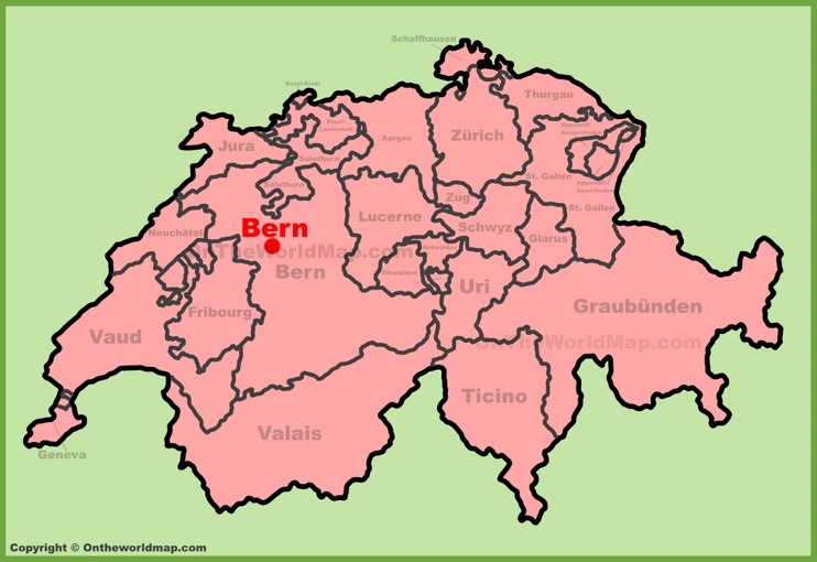 Bern location on the Switzerland map