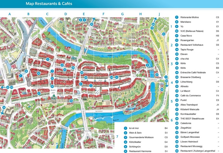 Bern restaurants map