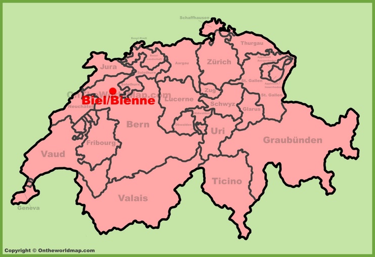Biel/Bienne location on the Switzerland map