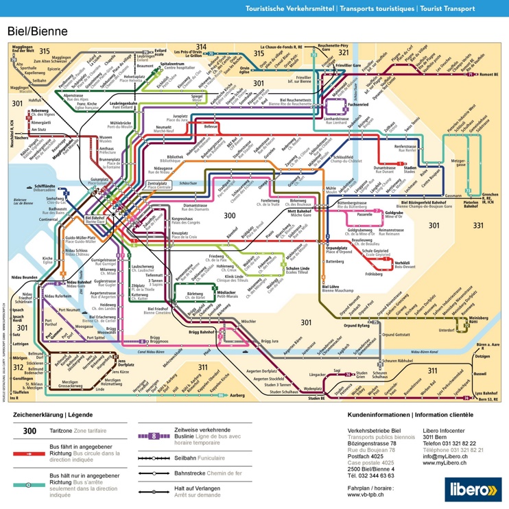 Biel/Bienne transport map
