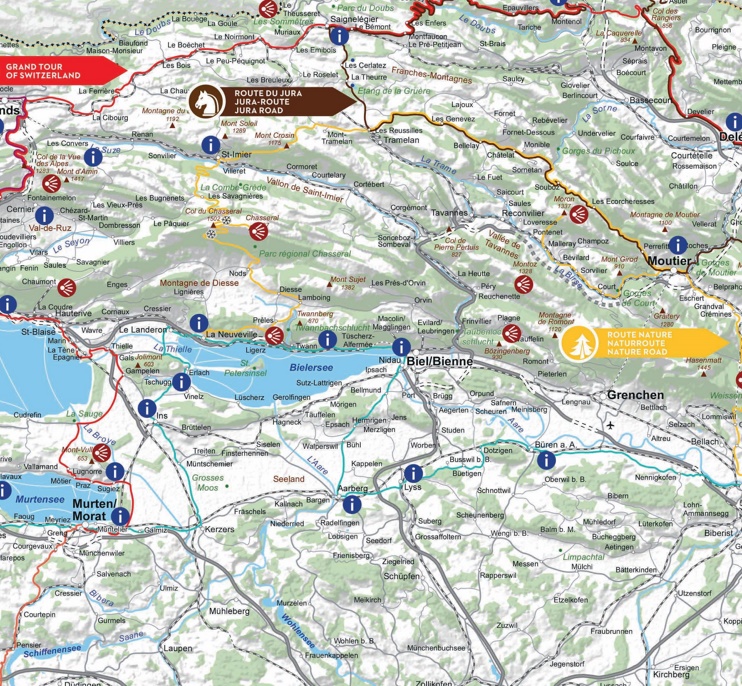 Map of surroundings of Biel/Bienne