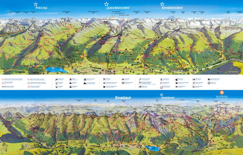 Davos Hiking Map - Ontheworldmap.com