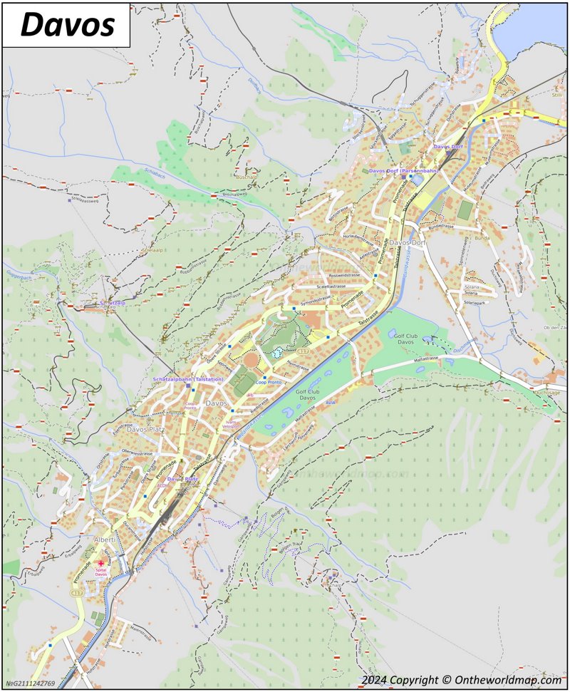 Detailed Map of Davos