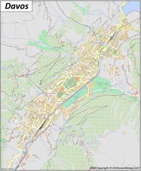 Large detailed map of Davos