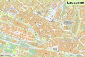 Detailed Map of Lausanne City Center