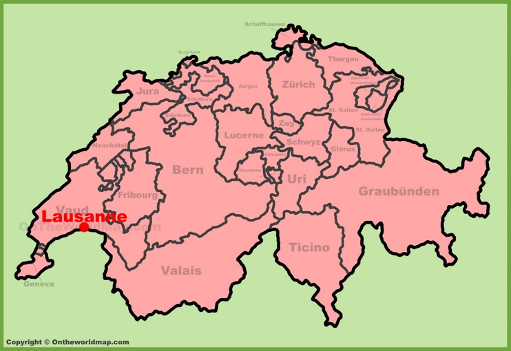 Lausanne location on the Switzerland map