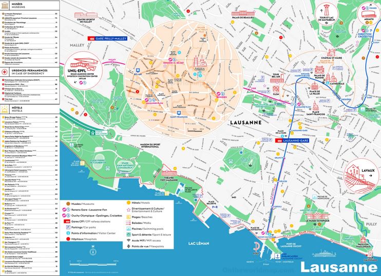 Lausanne Tourist Map