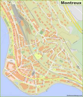 Detailed Map of Montreux