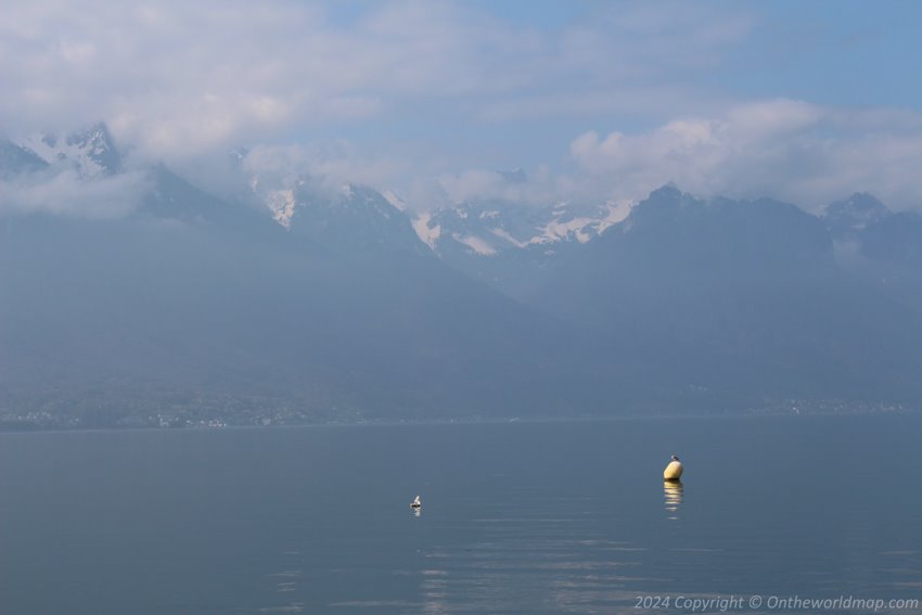 View of the French Alps from Montreux