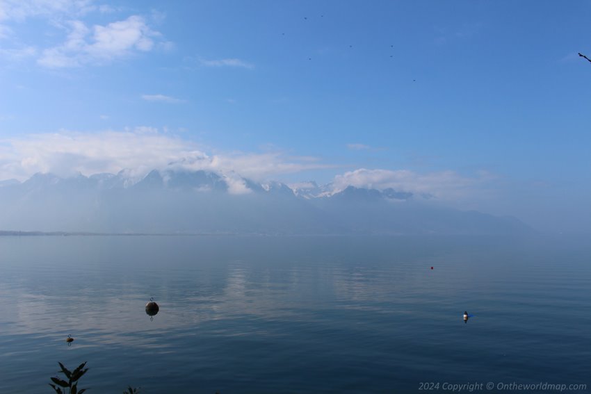 View of the French Alps from Montreux