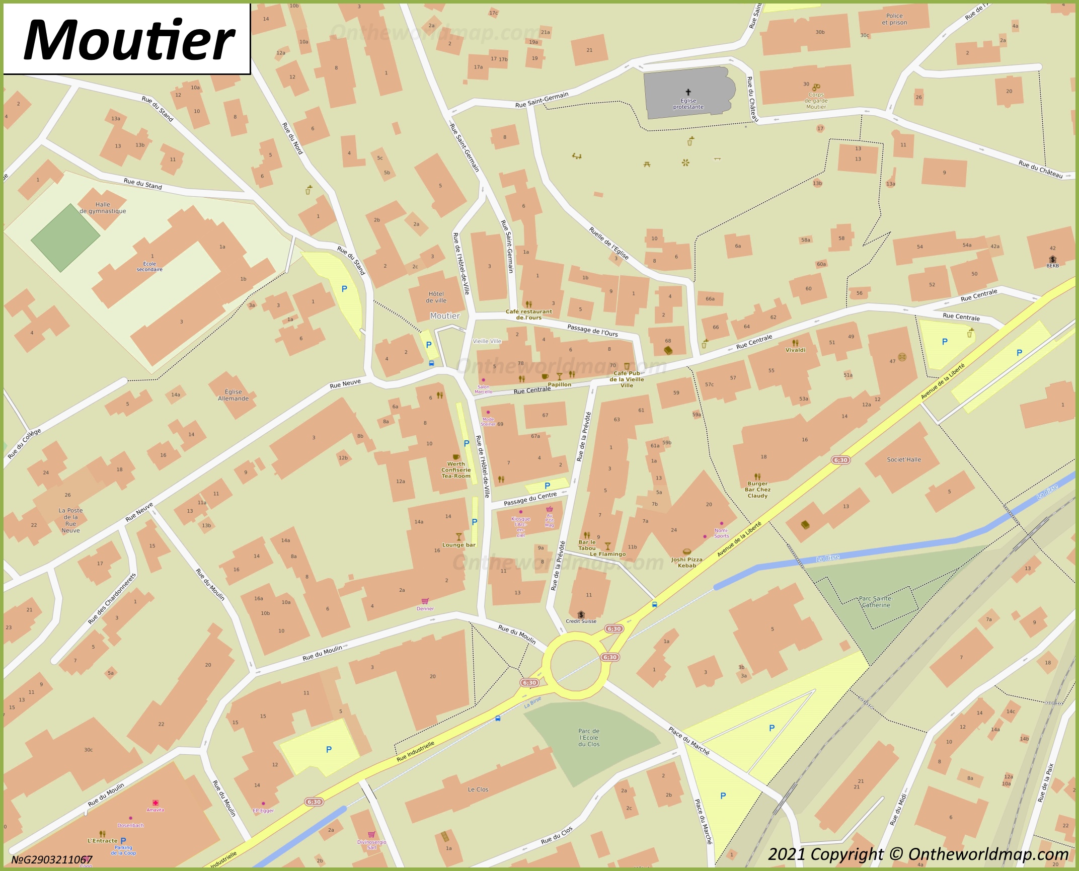 Moutier City Center Map