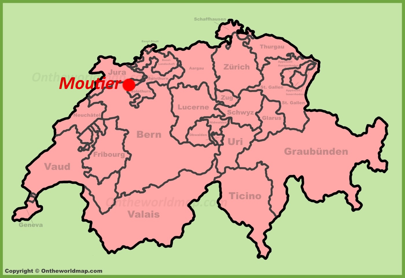 Moutier Location Map