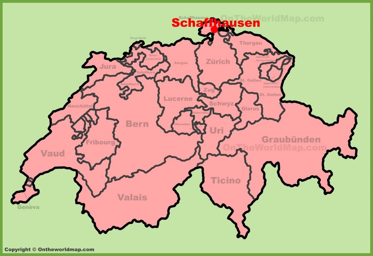 Schaffhausen location on the Switzerland map