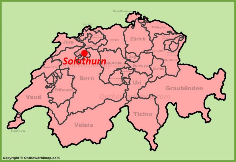 Solothurn location on the Switzerland map