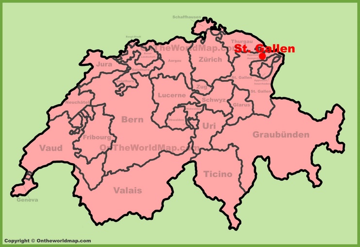St. Gallen location on the Switzerland map