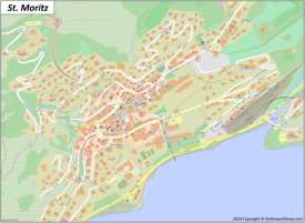 Detailed map of St. Moritz