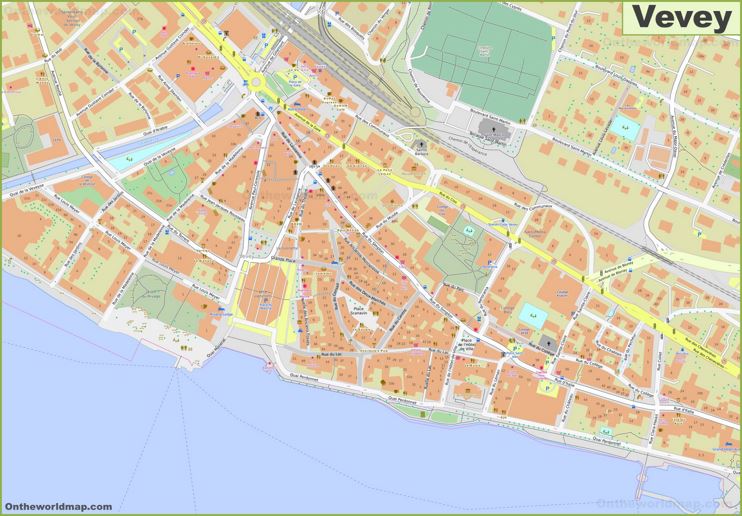 Detailed Map of Vevey