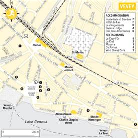 Vevey Hotels And Restaurants Map