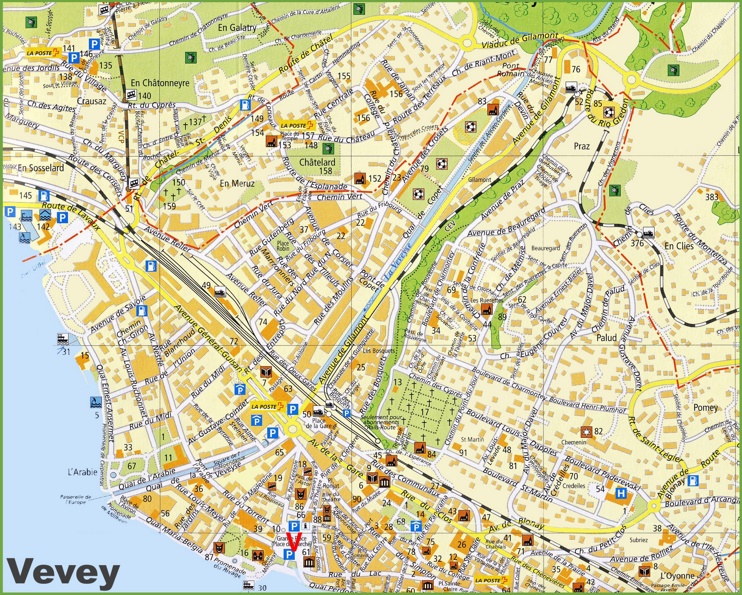 Vevey tourist map