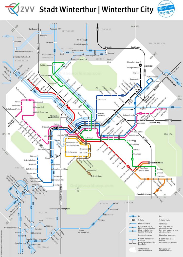 Winterthur Transport Map