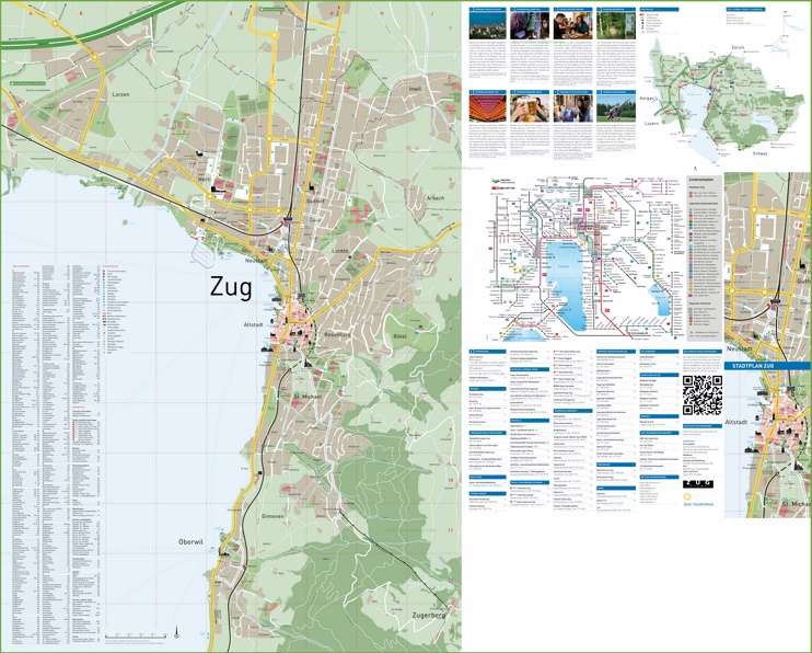 Large detailed tourist map of Zug