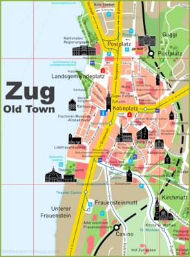 Tourist Map of Zug Old Town