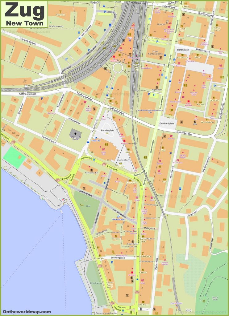 Zug New Town Map