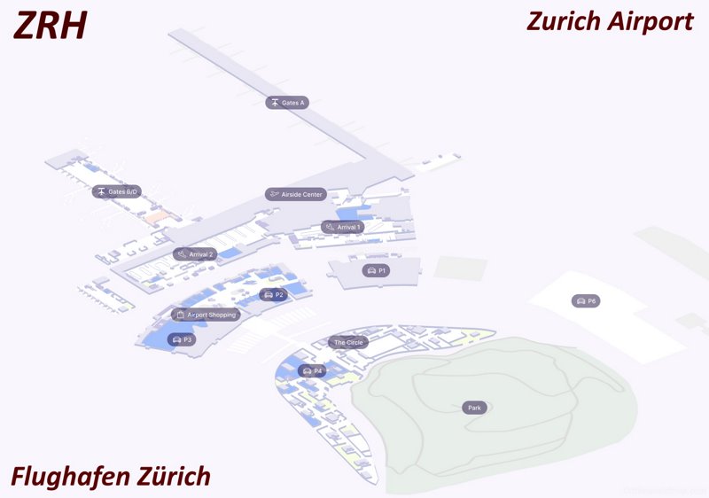 Zürich Airport Map