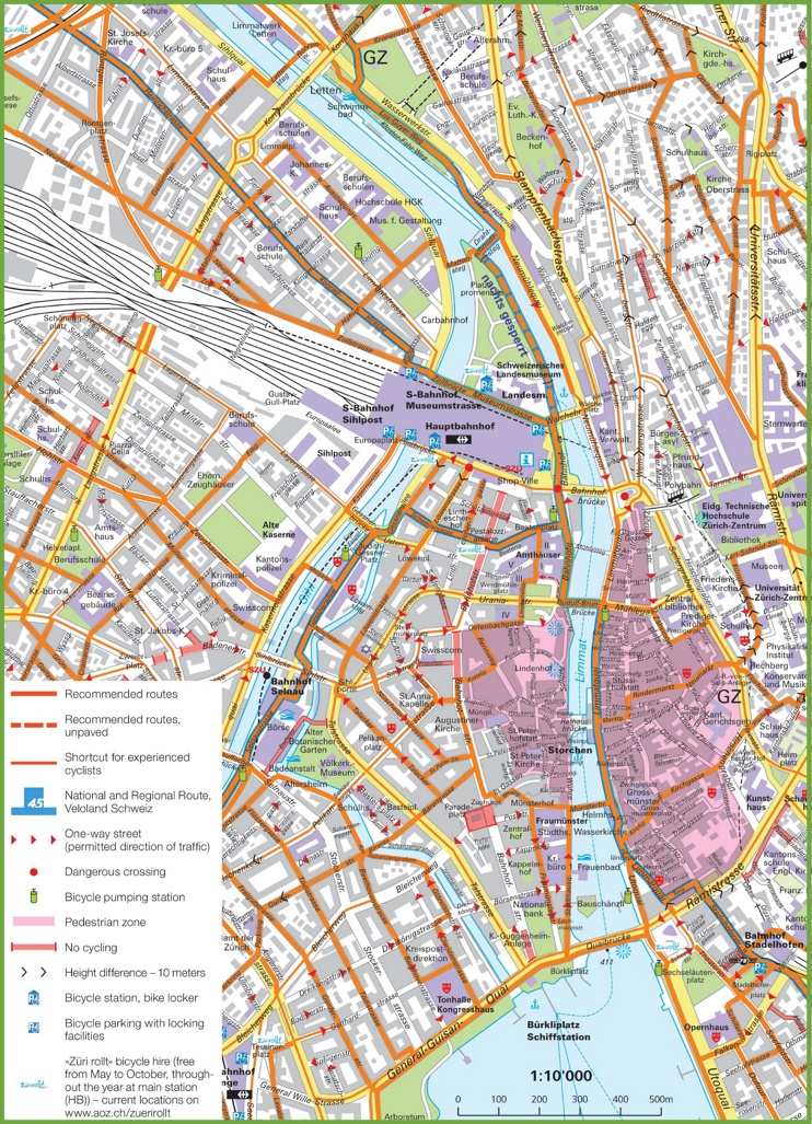Zürich bike map