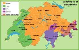 Map of languages in Switzerland