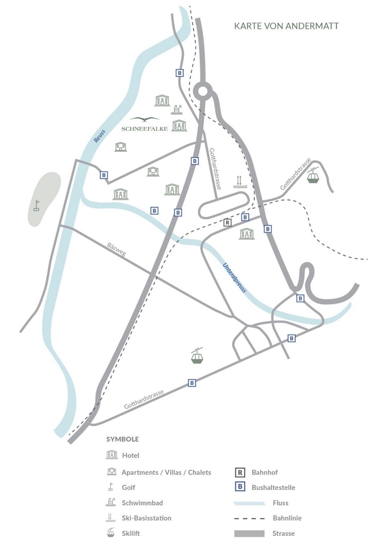 Andermatt village map
