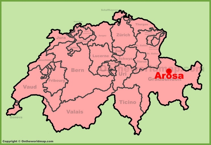 Arosa location on the Switzerland map