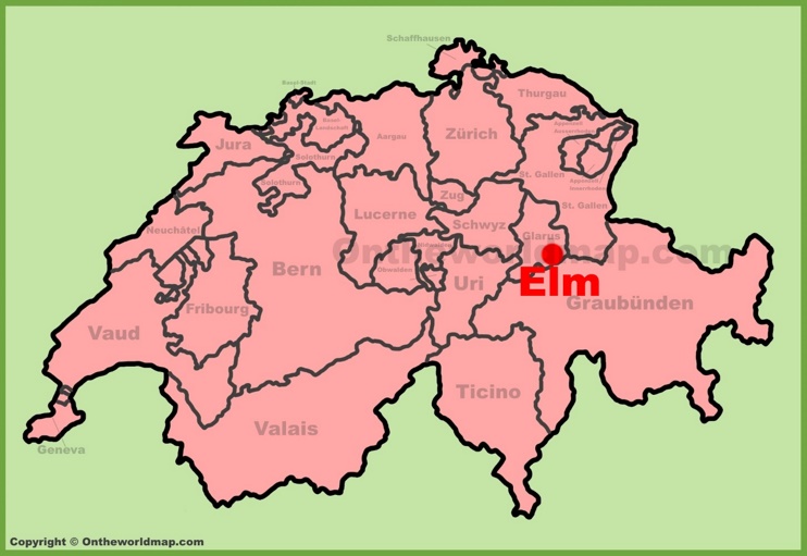 Elm location on the Switzerland map
