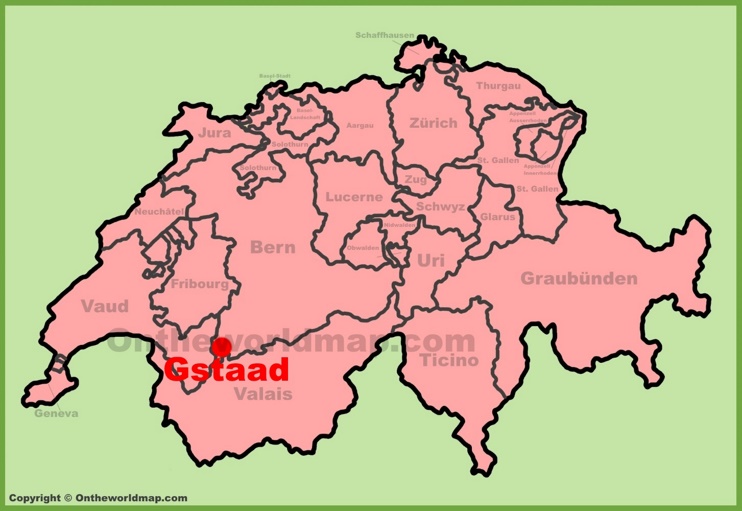 Gstaad location on the Switzerland map