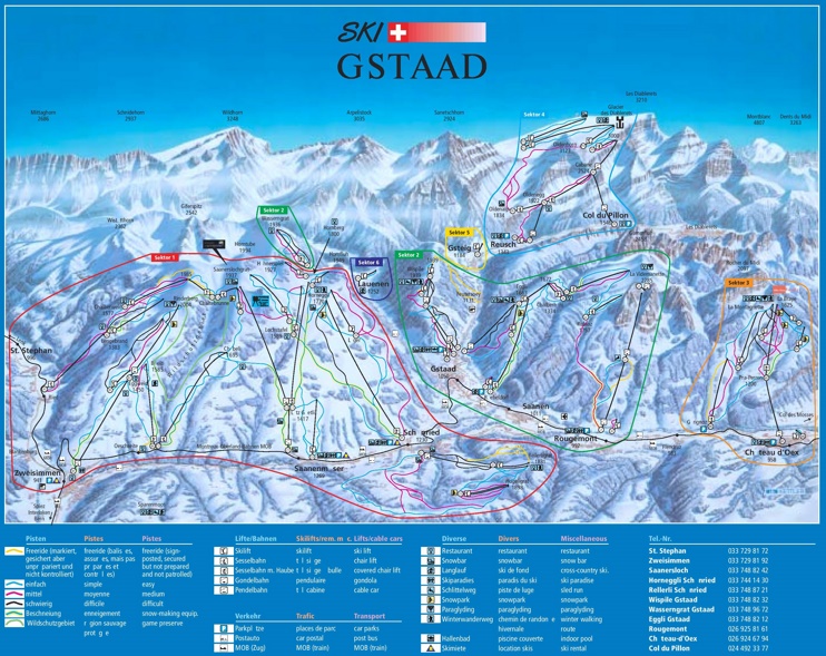 Gstaad ski map