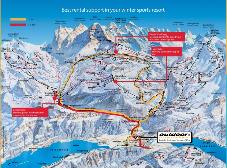 Jungfrau train map