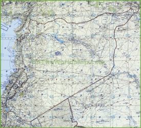 Topographic map of Syria