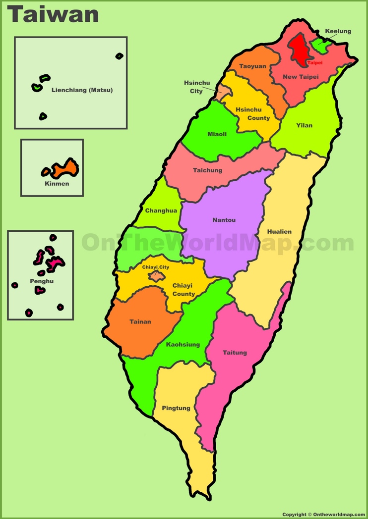 Taiwan county map