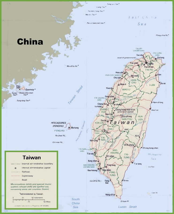 Taiwan political map