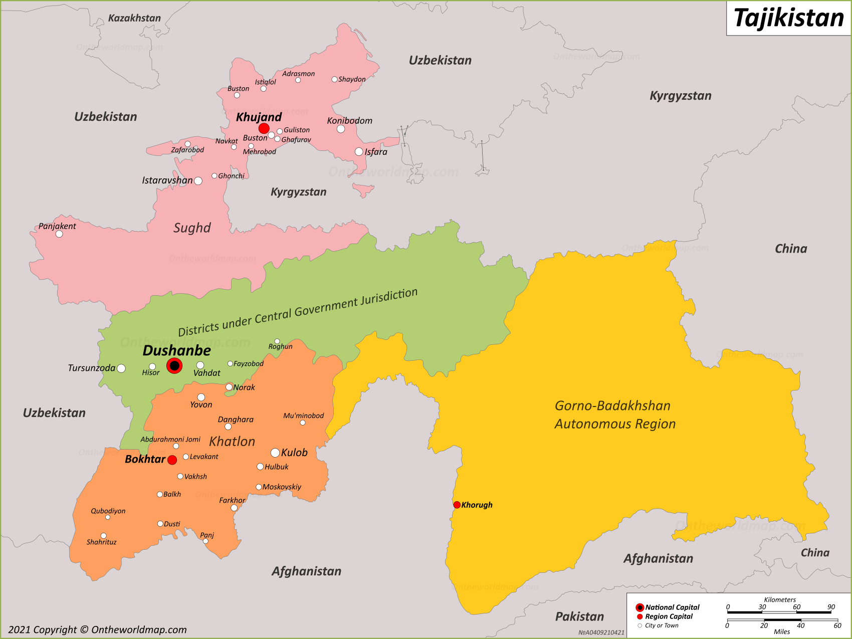 Capital Of Tajikistan Map