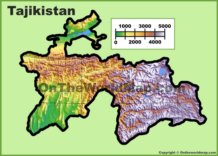 Tajikistan physical map