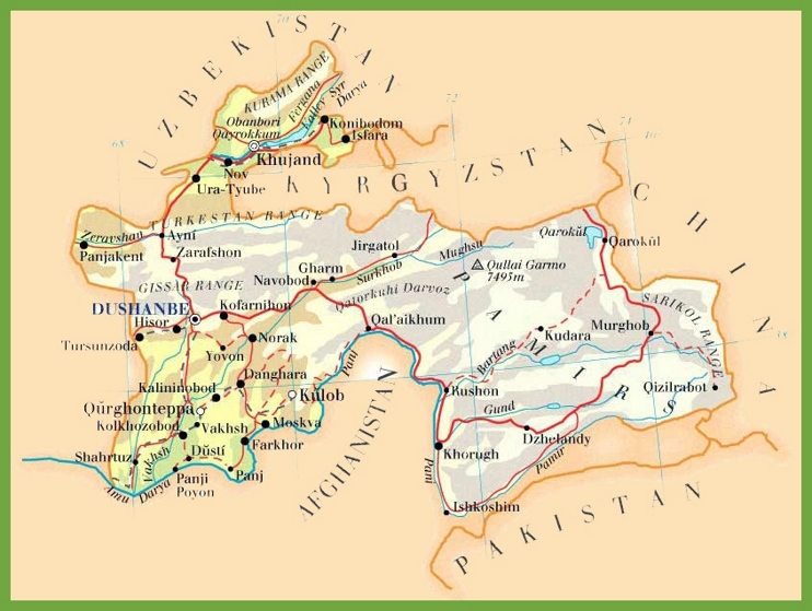 Tajikistan road map