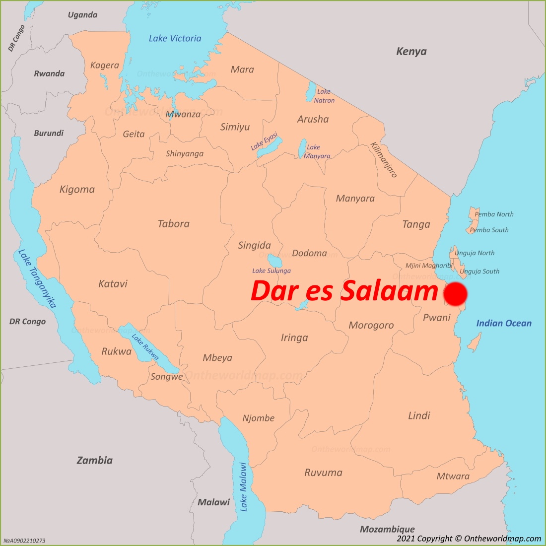 Dar es Salaam Location Map