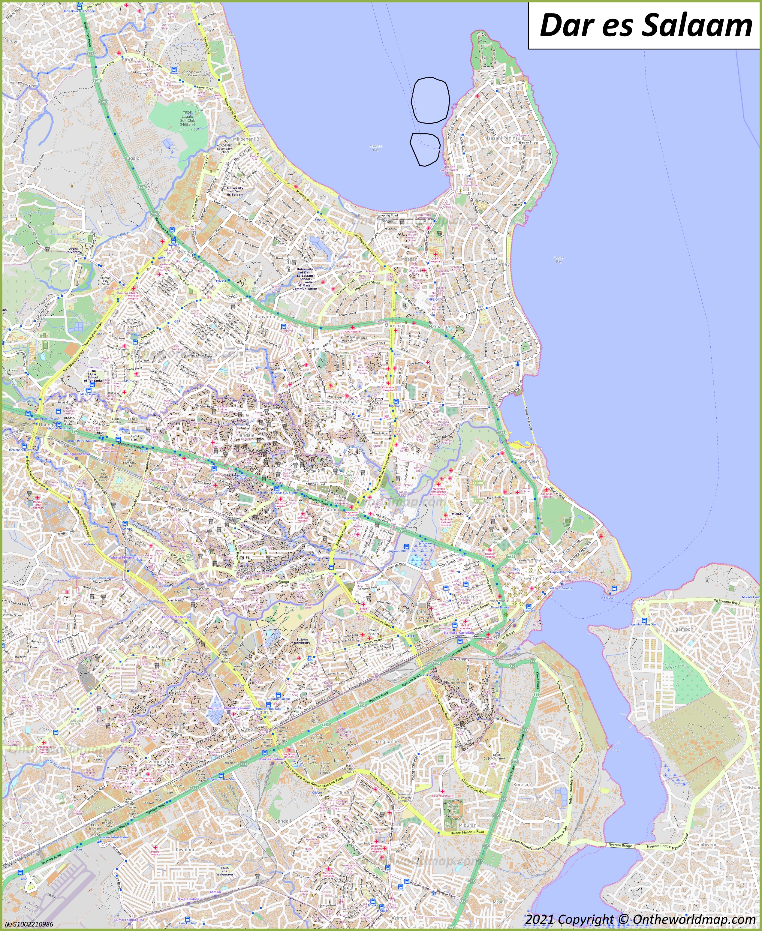 Map of Dar es Salaam